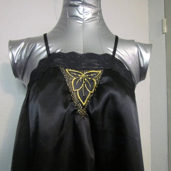 Coquette Girl Vintage Satin Slip with Gold Detailing - Picture 3 of 5